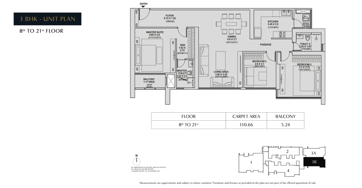 3BHK Unit Plan